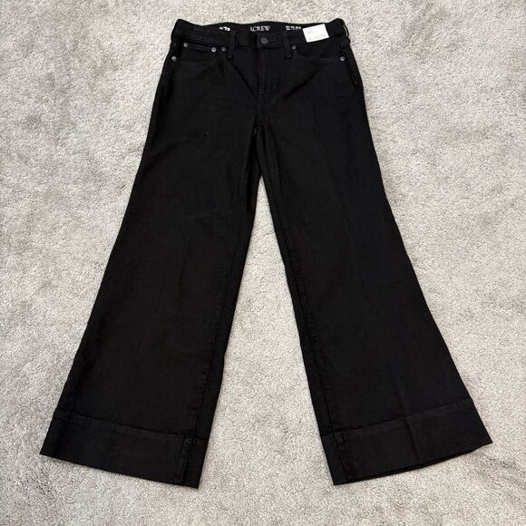 NWT J. Crew 2024 Low Rise Denim Trouser in 1996 Stretch Black Size 27P - Picture 1 of 12